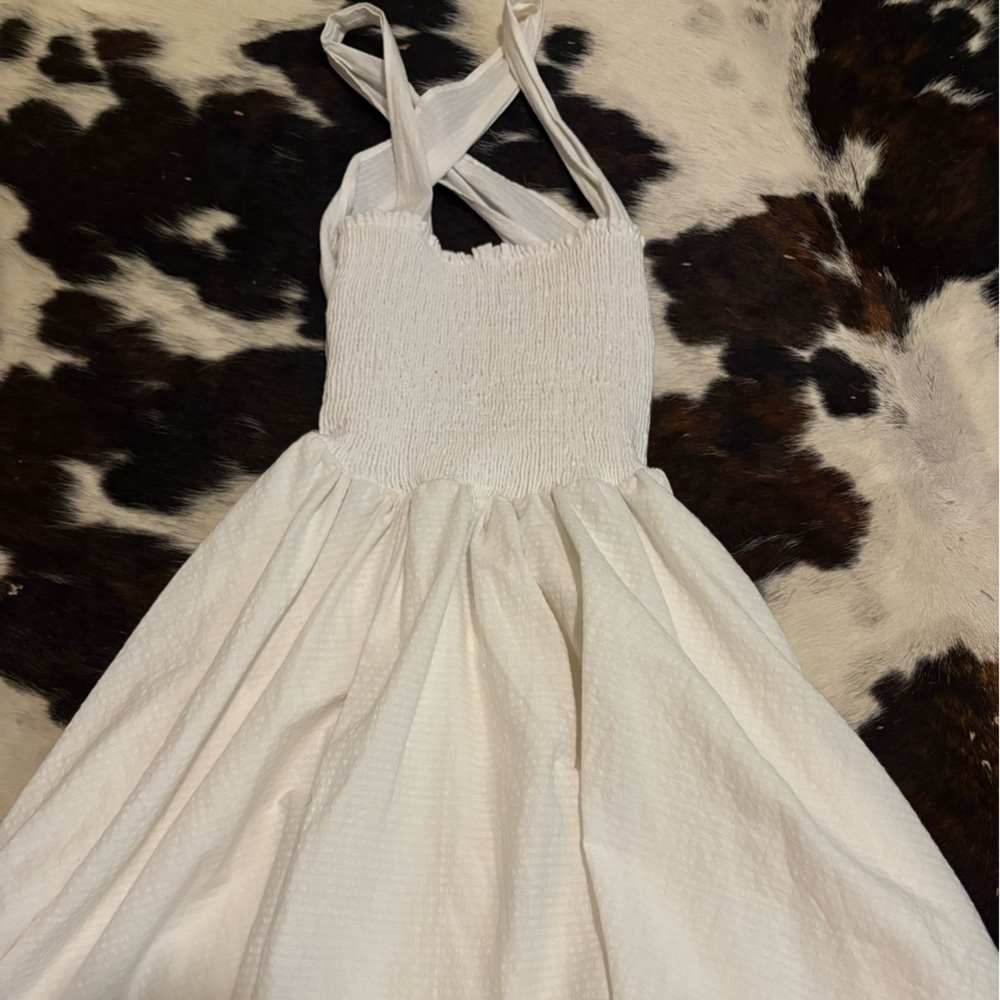 Lulu's Ivory Textured Halter Dress